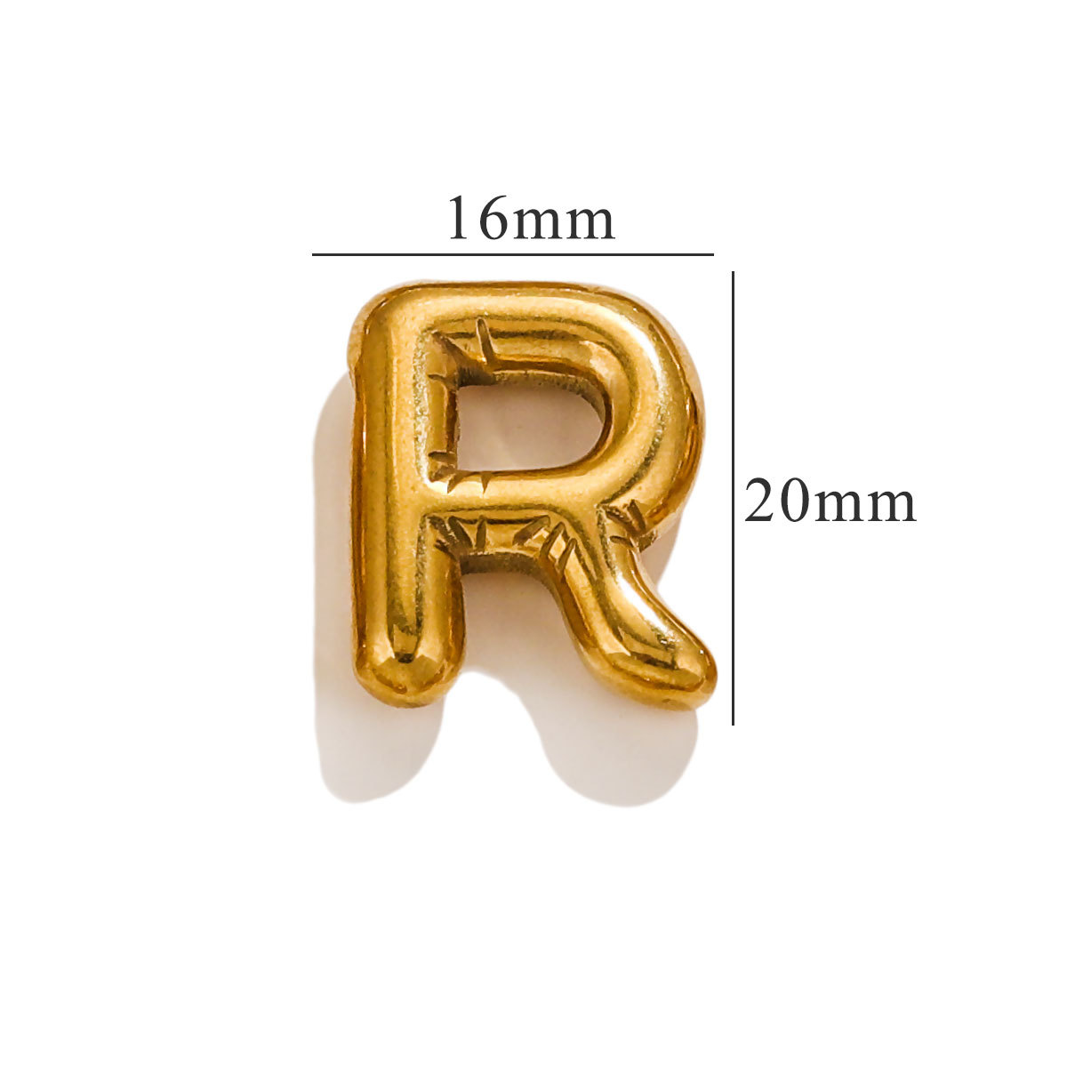 Gold color / 1 Piece Classic Simple Style Letter R Shape Stainless Steel  Gold Color Women's Pendant Picture18